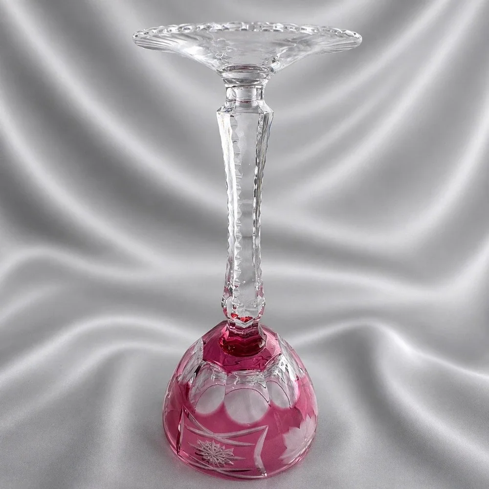 Bohemian Cut to Clear 4 colors Crystal Wine Hocks Glasses 8.25in
